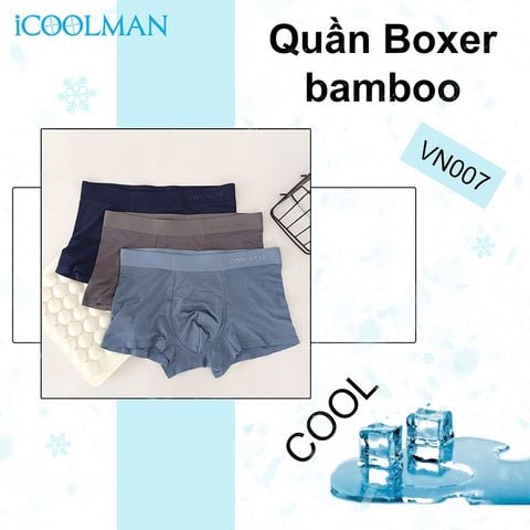 Combo 3 quần lót nam ICOOLWEAR Boxer Bamboo cao cấp kháng khuẩn khử mùi - VN007