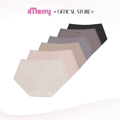 Combo 6 quần lót su tăm nữ iMERRY cạp cao không viền mỏng nhẹ VQ042