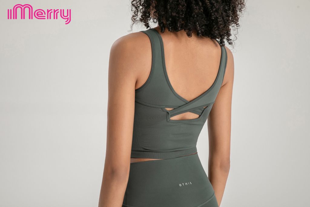 Áo thể thao tập gym yoga iMerry đai lưng chéo cách điệu BRA2128