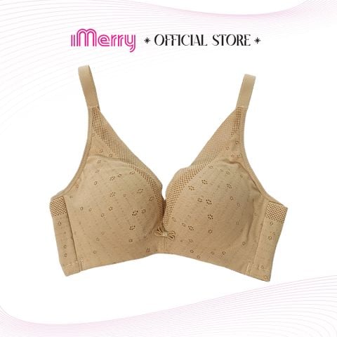 Áo lót nữ modal iMerry cao cấp, form cúp cao,không gọng,đai lưng 2 lớp,họa tiết lưới tinh tế VA019