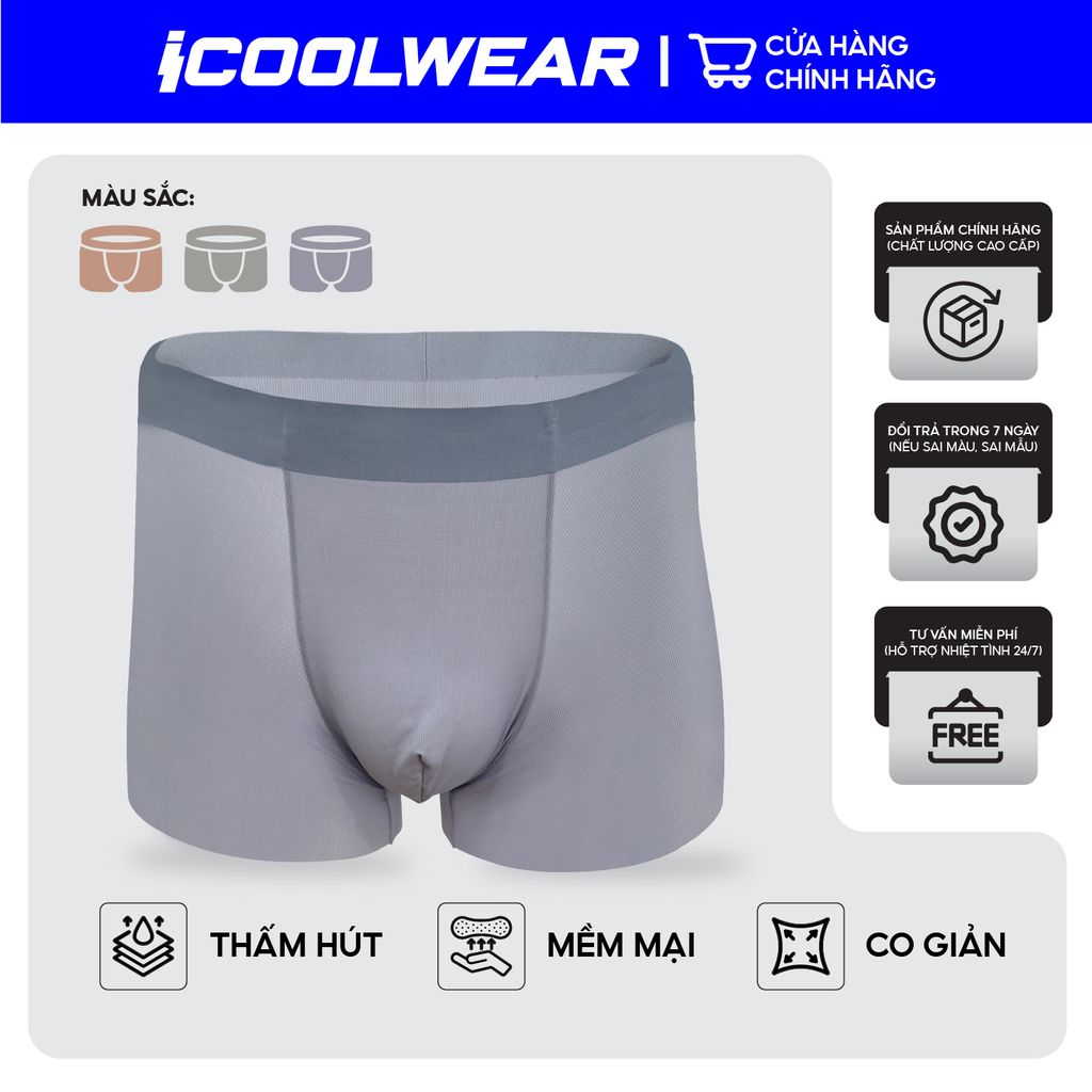 Combo 3 Quần lót boxer nam su gân cao cấp ,Quần sịp nam Su Gân hàng cao cấp mỏng, mịn, thoáng mát - VN010