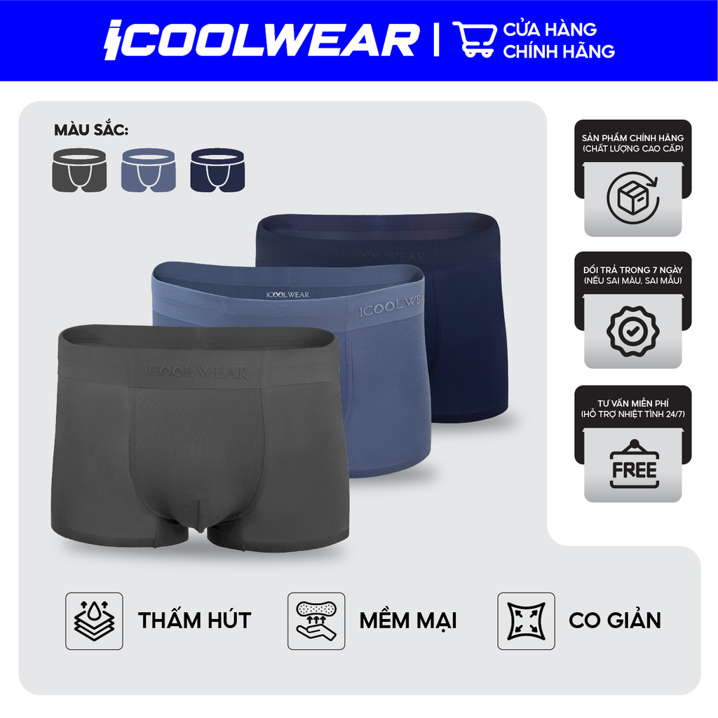 Combo 3 quần lót nam vải Modal iCOOLMAN VN003