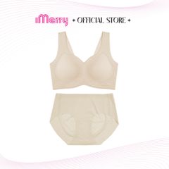 Bộ lót su lụa băng iMerry thiết kế 3d hiện đại, mỏng mịn, thoáng mát, mút đệm mỏng 1cm BA007 - Beige - Áo, Nữ