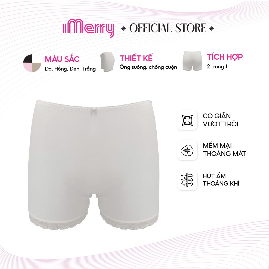 Combo 4 quần mặc váy nữ iMERRY dạng đùi chất vải VISCOSE phối chân ren cao cấp ôm trọn vòng ba VQ112A