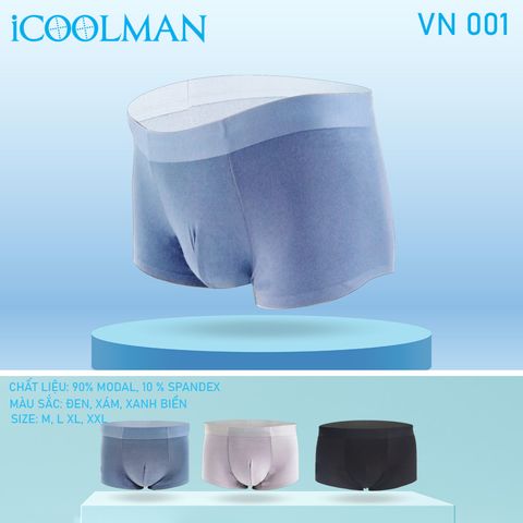 Combo 3 quần lót Boxer nam chất liệu Modal cao cấp mềm mịn, thoáng mát - VN001