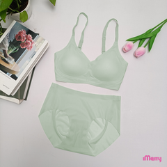 Bộ lót su lụa băng iMerry thiết kế 3d hiện đại, mỏng mịn, thoáng mát, mút đệm mỏng 1cm BA008 - Beige - Áo, Nữ