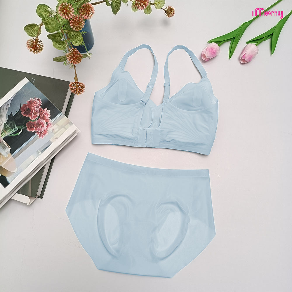 Bộ lót su lụa băng iMerry thiết kế 3d hiện đại, mỏng mịn, thoáng mát, mút đệm mỏng 1cm BA008 - Beige - Áo, Nữ