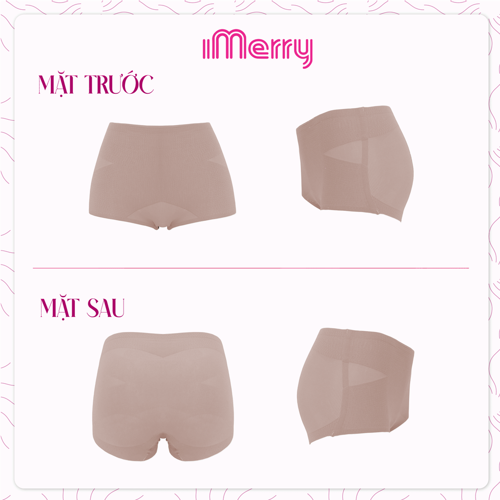 Quần lót lưng cao iMERRY ôm trọn vòng 3, không viền, tôn dáng, thon gọn vùng bụng dưới VQ009