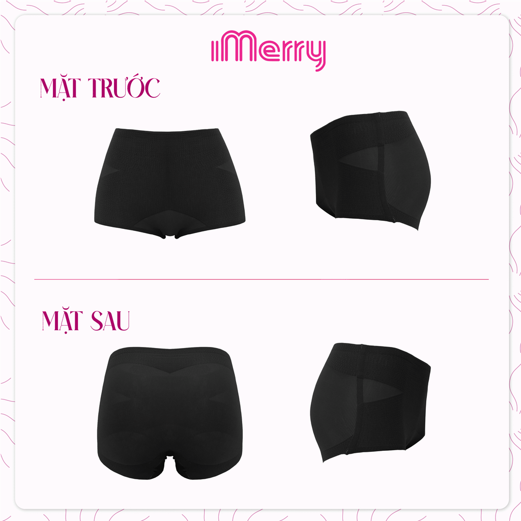 Quần lót lưng cao iMERRY ôm trọn vòng 3, không viền, tôn dáng, thon gọn vùng bụng dưới VQ009
