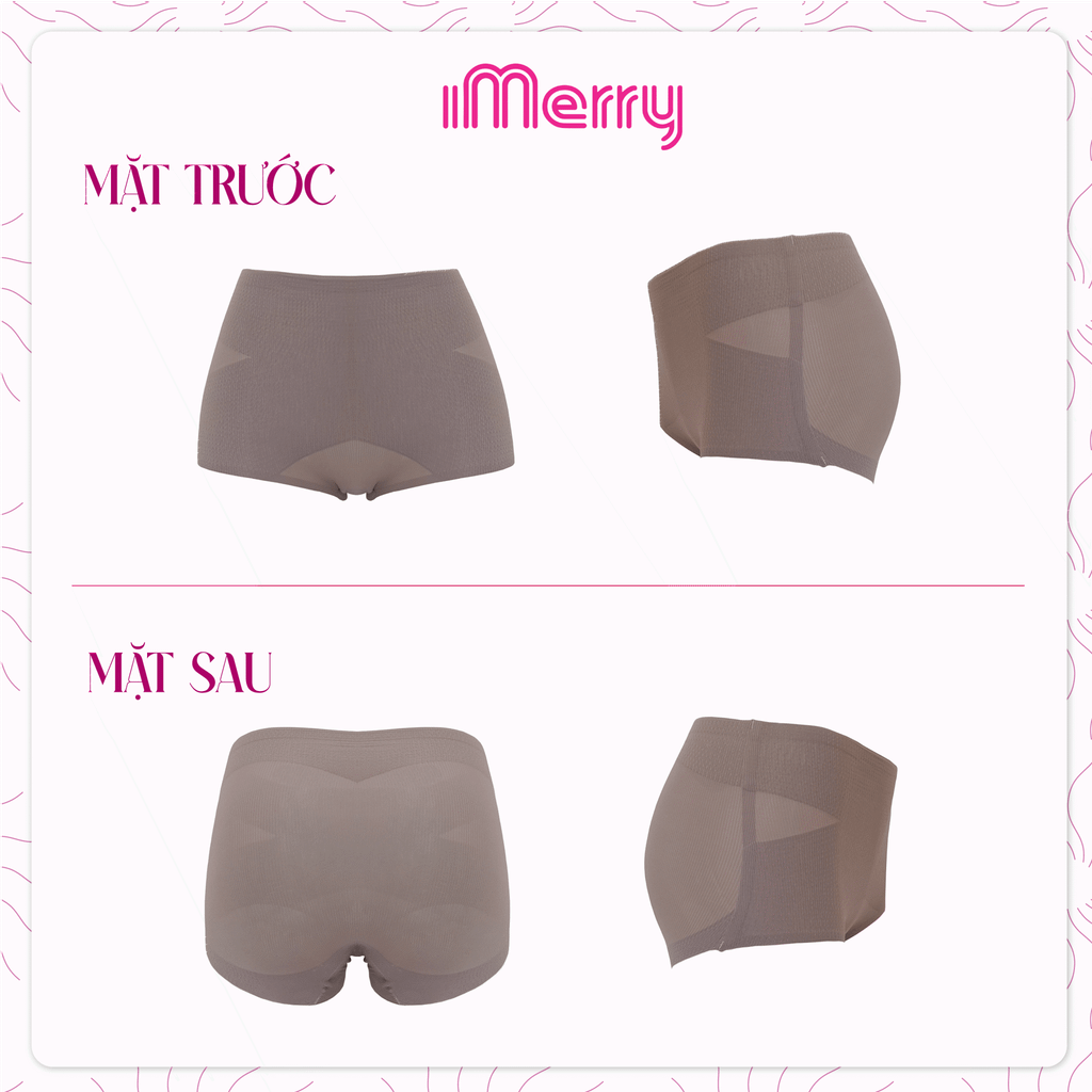 Quần lót lưng cao iMERRY ôm trọn vòng 3, không viền, tôn dáng, thon gọn vùng bụng dưới VQ009
