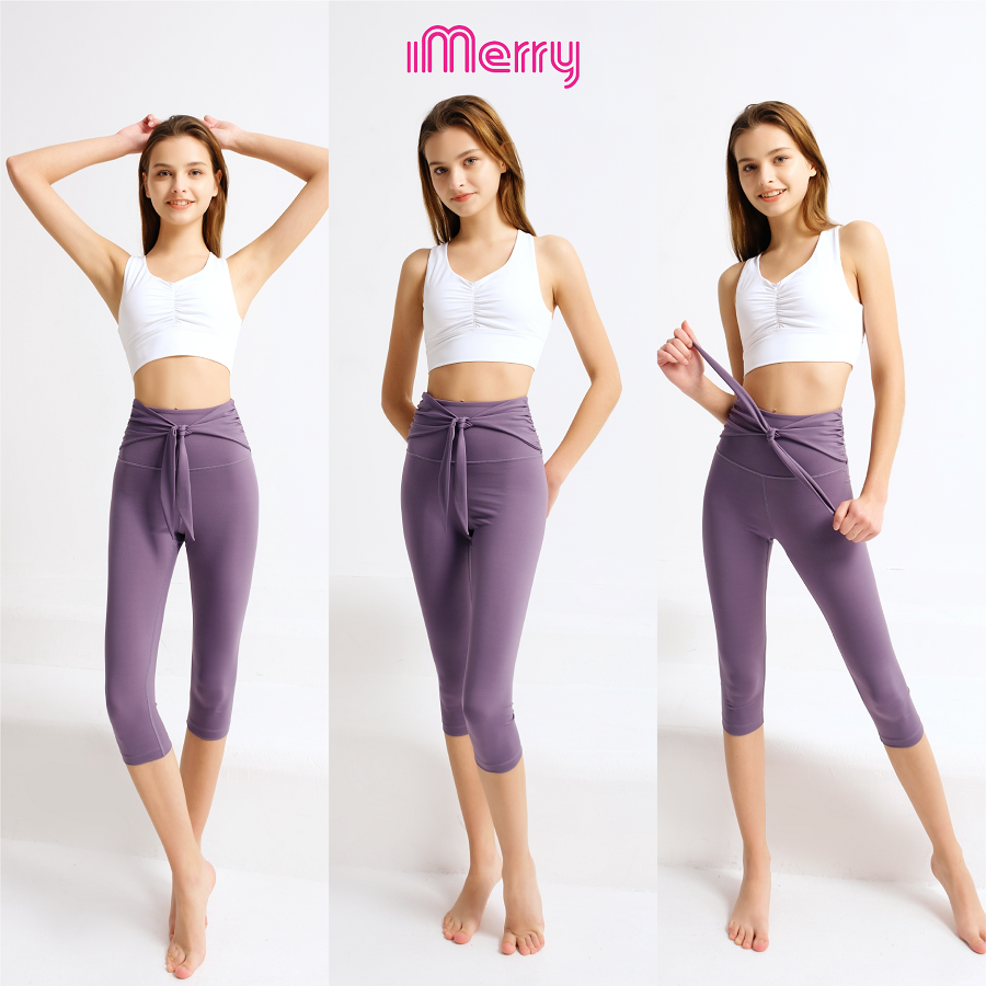 Quần Short Thể Thao Nữ iMerry Tập Gym, Yoga, Thắt Nơ Xinh Xắn, Mềm Mại, Thoải Mái - GY1046