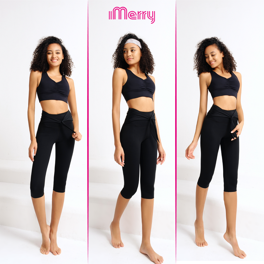 Quần Short Thể Thao Nữ iMerry Tập Gym, Yoga, Thắt Nơ Xinh Xắn, Mềm Mại, Thoải Mái - GY1046