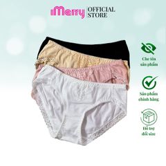 Combo 3 quần lót cotton nữ iMERRY phối ren cao cấp kiểu dáng bikini thoáng khí, thoải mái VQ020