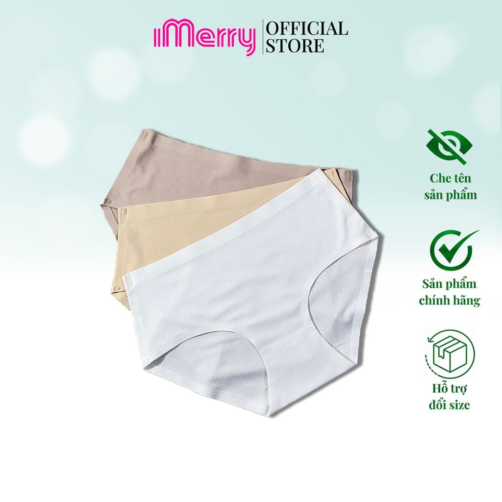 Combo 3 quần lót nữ su đúc thông hơi iMERRY cạp cao không đường may,không gây hằn vết,vải thông hơi,thoáng khí VQ029A