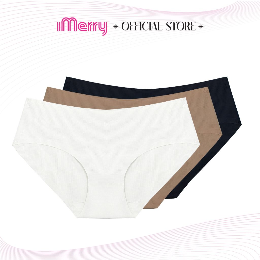 Combo 3 quần lót nữ bonding iMERRY cạp thấp không đường may,không gây hằn vết,thiết kế bề mặt lỗ li ti,thoáng khí VQ030