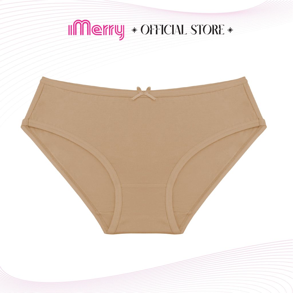 Combo 3 quần lót Cotton gỗ sồi nữ iMERRY kiếu dáng bikini viền thun mỏng nhẹ,co giãn tối đa,mặc thoải mái VQ096