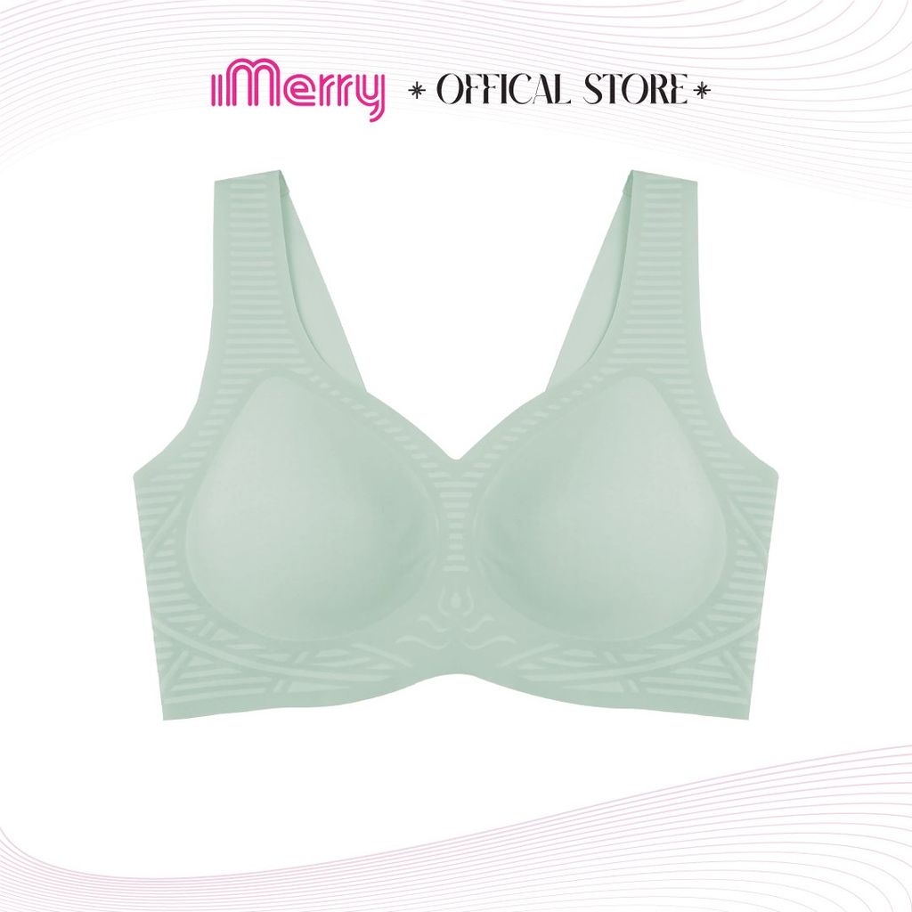 Áo Ngực Su Không Gọng Đệm Mỏng 1cm Bản Lưng Cao Nâng Ngực Không Móc Cài Chất Su Lạnh Mềm Mại iMERRY VA007
