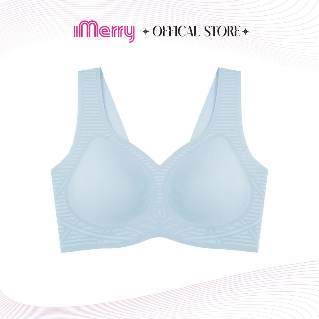 Áo Ngực Su Không Gọng Đệm Mỏng 1cm Bản Lưng Cao Nâng Ngực Không Móc Cài Chất Su Lạnh Mềm Mại iMERRY VA007