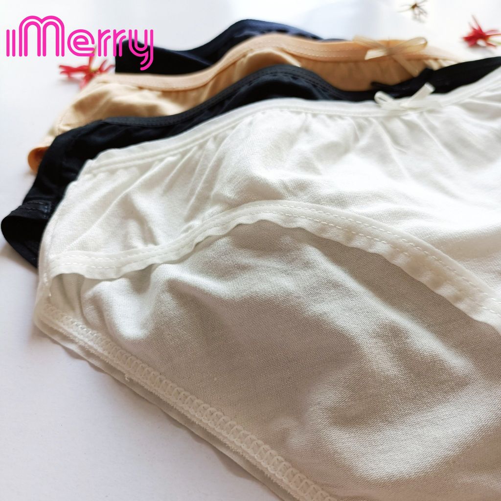 Combo 3 quần lót Cotton gỗ sồi nữ iMERRY kiếu dáng bikini viền thun mỏng nhẹ,co giãn tối đa,mặc thoải mái VQ096