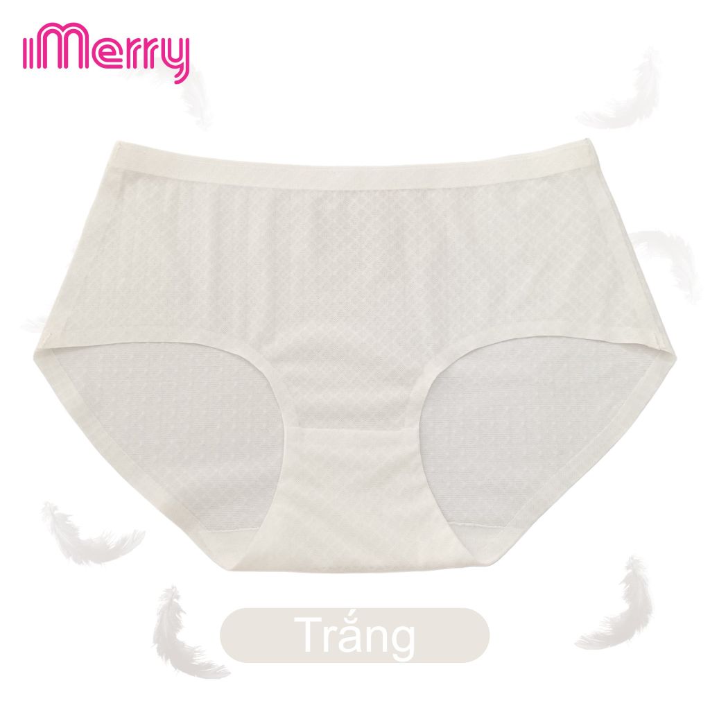 Combo 3 quần lót nữ su lưới iMERRY cạp cao họa tiết caro chìm vải thoáng khí mềm mại co giãn nhiều thoải mái VQ036A