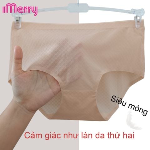 Combo 3 quần lót nữ su lưới iMERRY cạp cao họa tiết caro chìm vải thoáng khí mềm mại co giãn nhiều thoải mái VQ036A