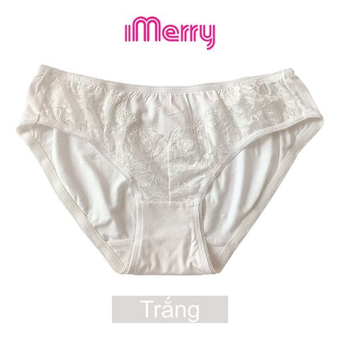 Combo 3 quần lót cotton nữ iMERRY phối ren cao cấp kiểu dáng bikini thoáng khí, thoải mái VQ094