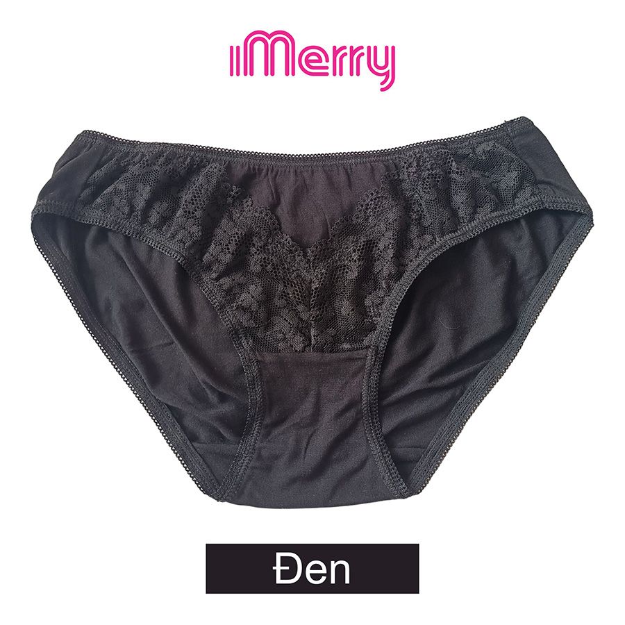 Combo 3 quần lót cotton nữ iMERRY phối ren cao cấp kiểu dáng bikini thoáng khí, thoải mái VQ094