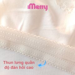 Combo 3 quần lót cotton nữ iMERRY phối ren cao cấp kiểu dáng bikini thoáng khí, thoải mái VQ020