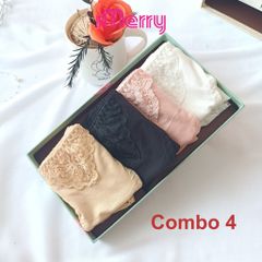 Combo 3 quần lót cotton nữ iMERRY phối ren cao cấp kiểu dáng bikini thoáng khí, thoải mái VQ020