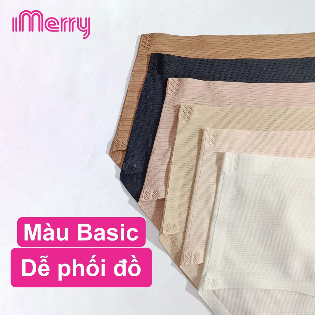 Combo 3 quần lót nữ bonding iMERRY cạp cao không đường may,không gây hằn vết,thiết kế bề mặt lỗ li ti,thoáng khí VQ030A