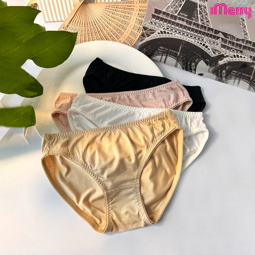 Combo 3 quần lót cotton nữ iMERRY kiểu dáng bikini thoáng khí, thoải mái VQ095