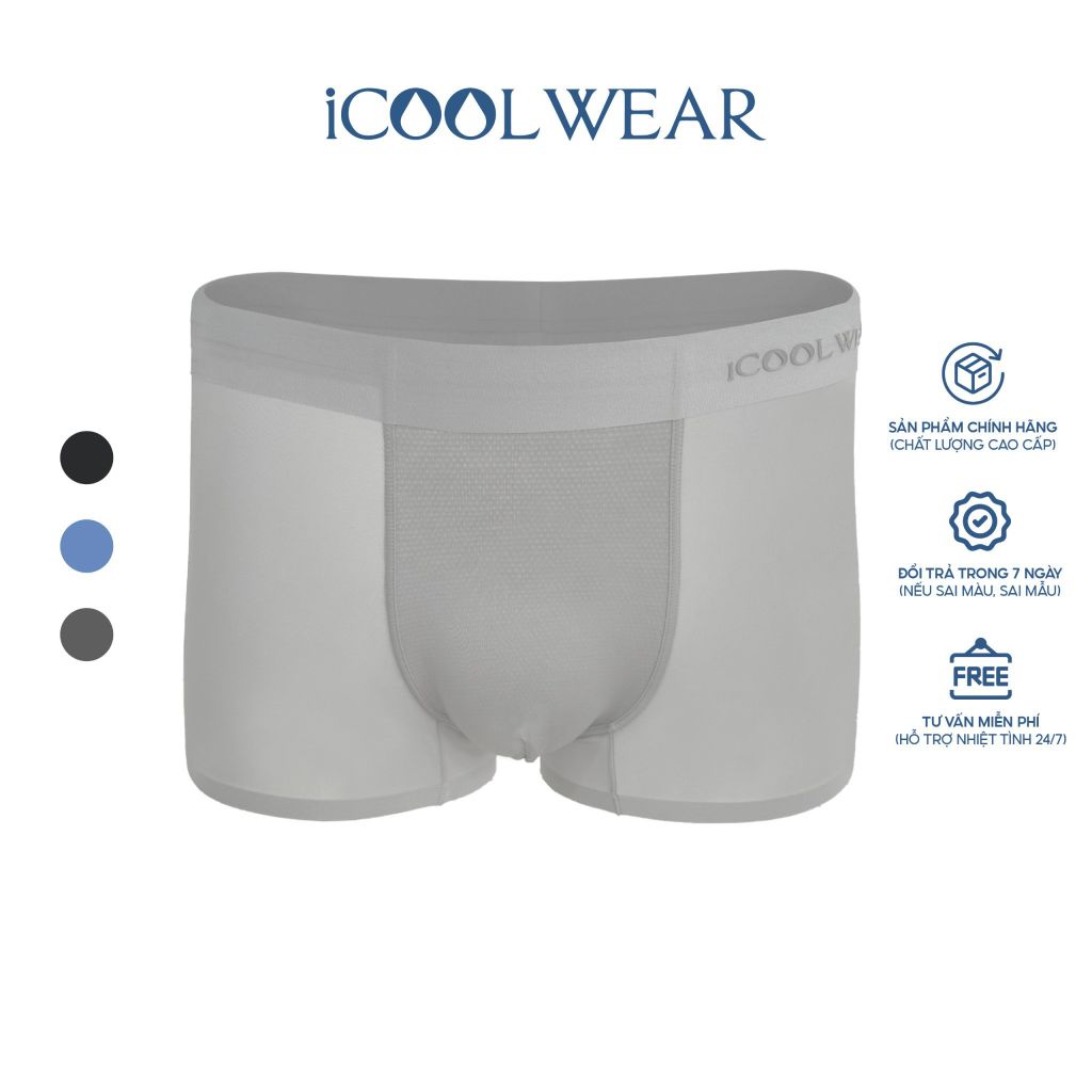 Combo 3 quần sịp nam BOXER ICOOLWEAR thun lạnh cao cấp, co giãn 4 chiều, kháng khuẩn tốt - VN004