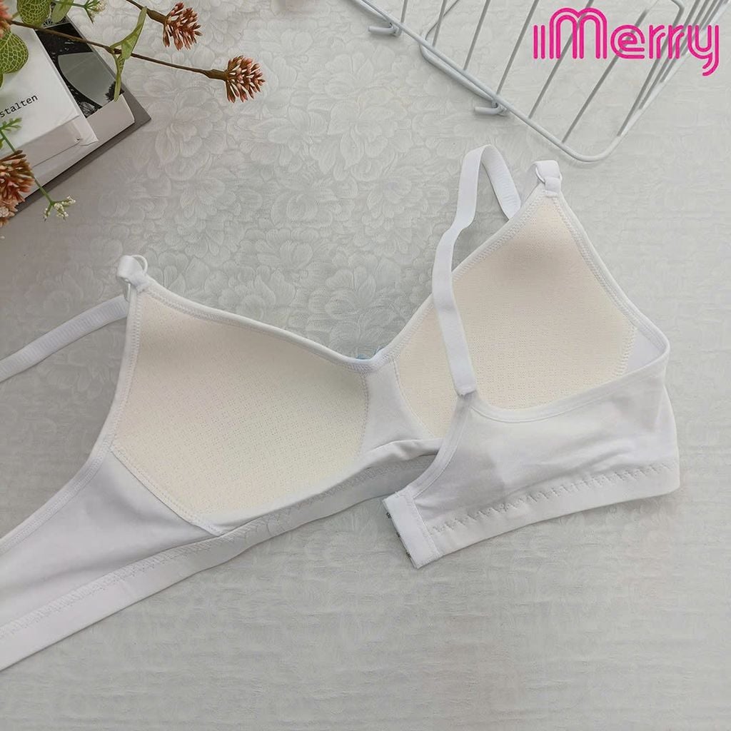 Áo lá học sinh dành cho bé gái cấp 3 iMERRY chất vải cotton siêu thoáng mát, đệm mút chằn bông siêu thấm BRA080