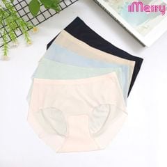 Quần lót su lụa băng nữ iMERRY không đường may cạp cao mỏng nhẹ, mềm mại thoáng mát VQ008A