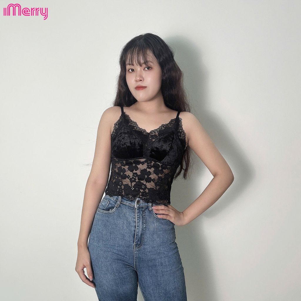 Áo lót bralette nhung ren iMerry với hai form dáng ngắn và dáng dài,chất liệu cao cấp,đa dạng phong cách
