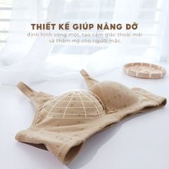 Áo lót nữ modal iMerry cao cấp, form cúp cao,không gọng,đai lưng 2 lớp,họa tiết lưới tinh tế VA019
