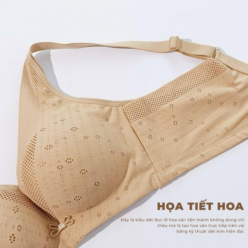 Áo lót nữ modal iMerry cao cấp, form cúp cao,không gọng,đai lưng 2 lớp,họa tiết lưới tinh tế VA019