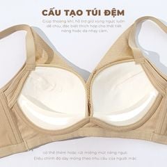 Áo lót nữ modal iMerry cao cấp, form cúp cao,không gọng,đai lưng 2 lớp,họa tiết lưới tinh tế VA019