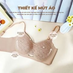 Áo lót nữ su cao cấp iMerry,không gọng,không mút,form cúp C và D,nhẹ nhàng, ren thêu tinh xảo VA017