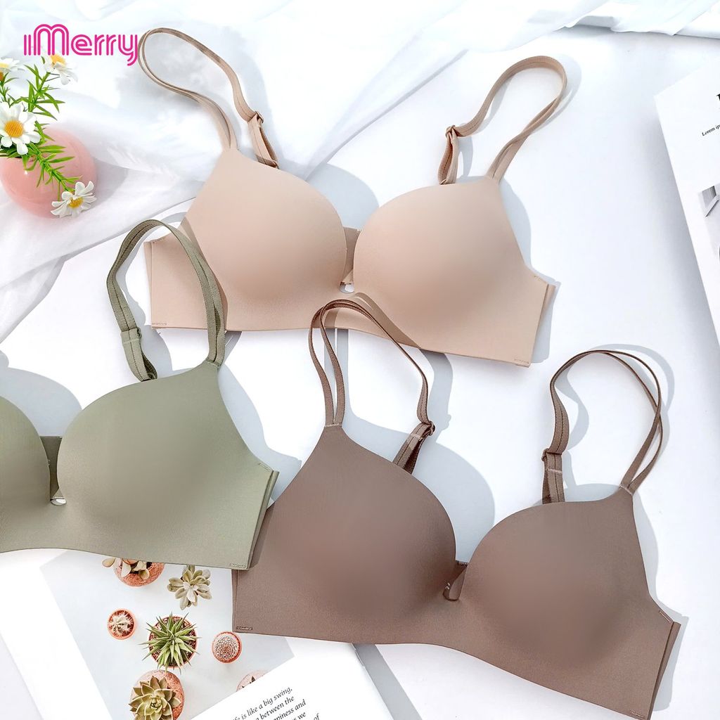 Áo lót su nữ iMerry không gọng, đệm dày, dây vai đôi, nâng vòng 1 tự nhiên, êm như không mặc VA018