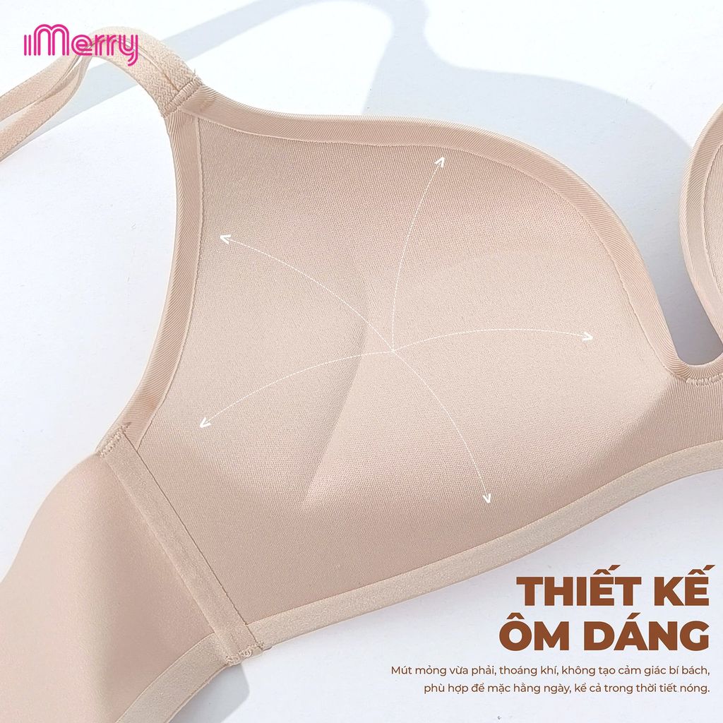 Áo lót su nữ iMerry không gọng, đệm dày, dây vai đôi, nâng vòng 1 tự nhiên, êm như không mặc VA018