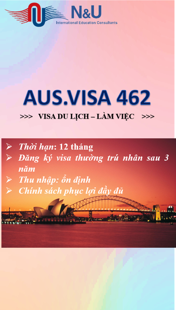  AUS.VISA 462  DU LỊCH &  LÀM VIỆC 