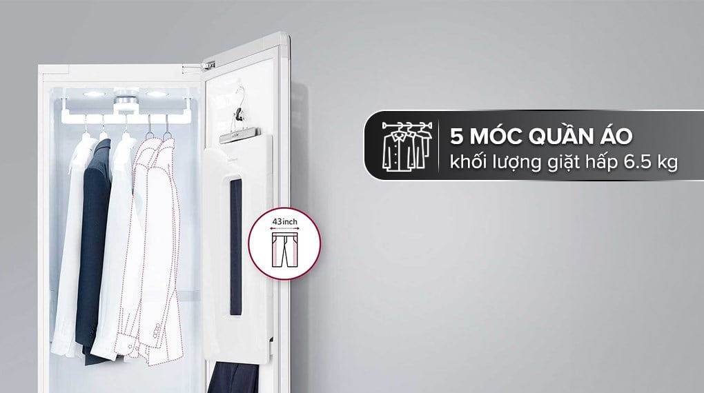 Tủ chăm sóc quần áo thông minh LG Styler Inverter 5 móc S5MB