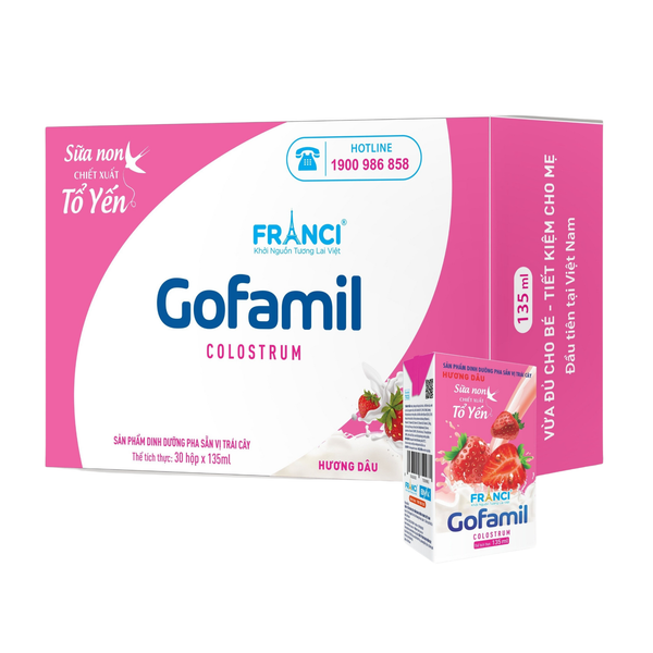  Sữa nước Franci dâu (110ml x 4 hộp) 