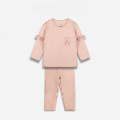  Chaang - Bộ dài tay nơ Cosmos tím nhạt 12M 