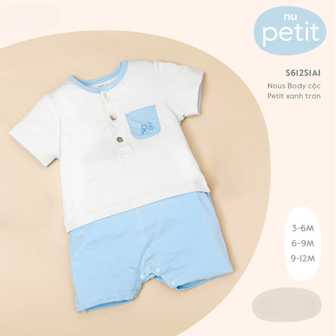  Nous - Body cộc Petit xanh trơn 9M 