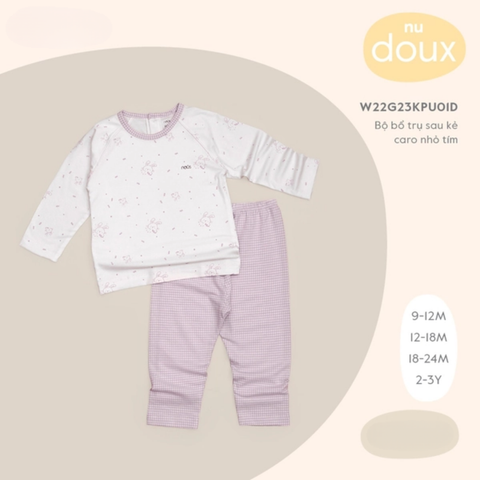  Nous - Bộ bổ trụ sau kẻ caro nhỏ tím 9M 