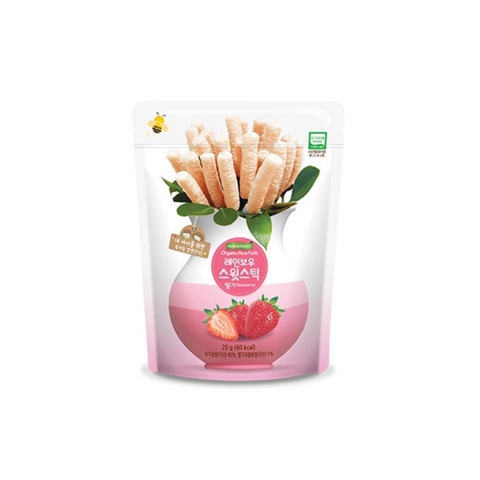  Bánh gạo Organic Farm to Family dạng que vị dâu tây 6M+ (20g) 