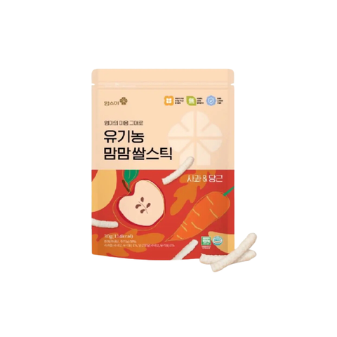  Bánh gạo dạng que Momsmi trái cây vị táo, cà rốt 7M+ (30g) 