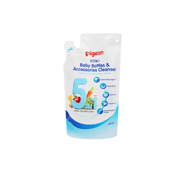  Dung dịch súc rửa bình sữa & phụ kiện Pigeon 450ml - Túi 